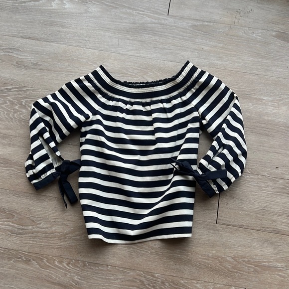 J. Crew Navy & White Striped Blouse - Picture 2 of 5